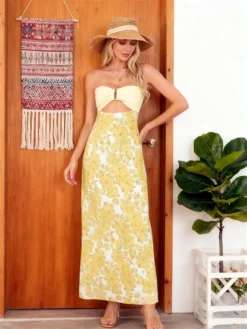 Women Strapless Dress for Bohemian